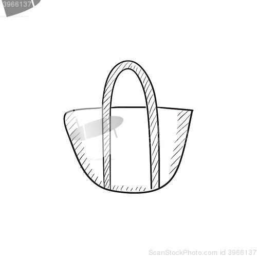 Image of Hand bag sketch icon.