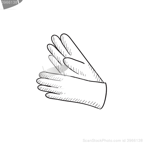 Image of Gloves sketch icon.