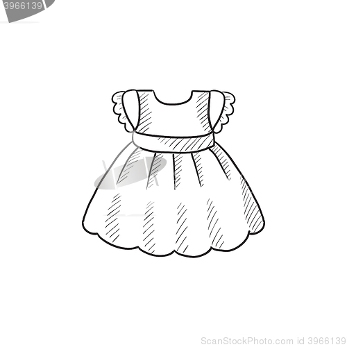 Image of Baby dress sketch icon.