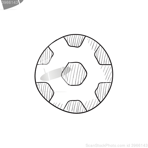 Image of Soccer ball sketch icon.