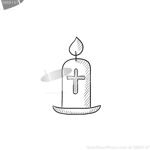 Image of Easter candle sketch icon.