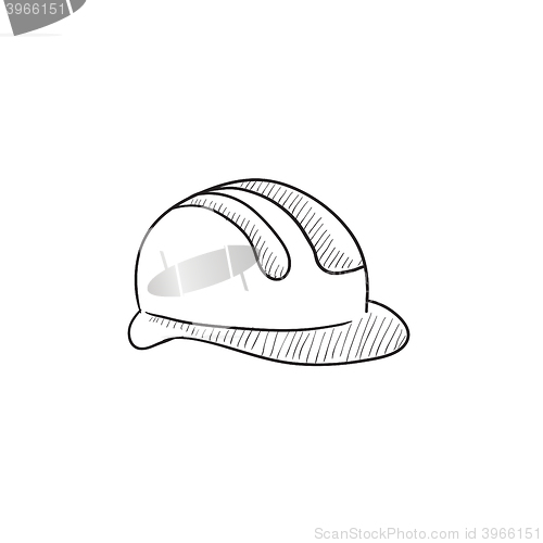 Image of Hard hat sketch icon.