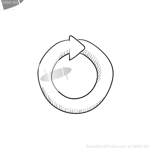 Image of Circular arrow sketch icon.