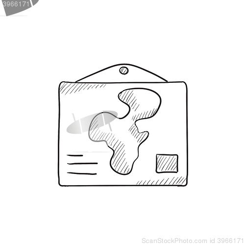 Image of World map sketch icon.