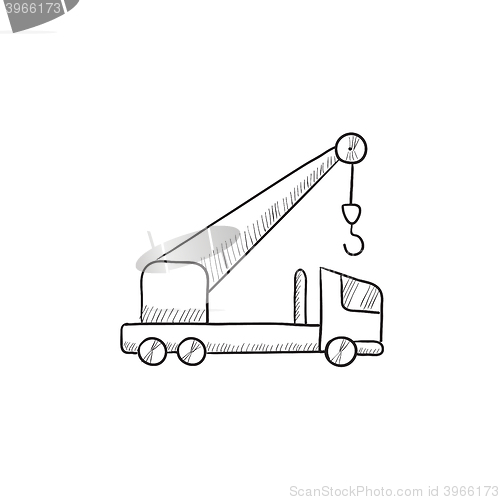 Image of Mobile crane sketch icon.