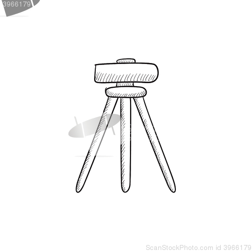 Image of Theodolite on tripod sketch icon.