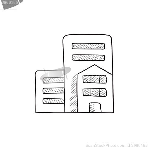 Image of Residential buildings sketch icon.