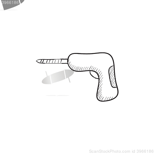 Image of Hammer drill sketch icon.