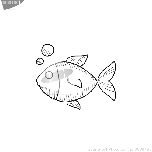 Image of Small fish sketch icon.