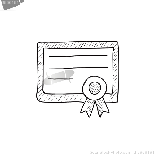 Image of Certificate sketch icon.