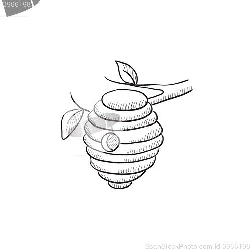 Image of Bee hive sketch icon.