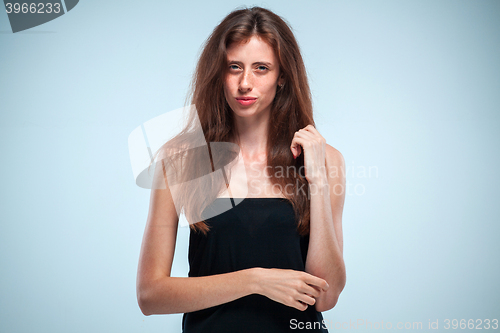 Image of The young woman\'s portrait with happy emotions