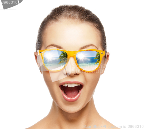 Image of happy screaming teenage girl in shades