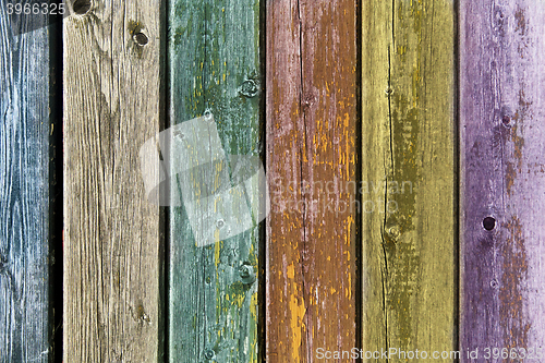 Image of old colored wooden boards background