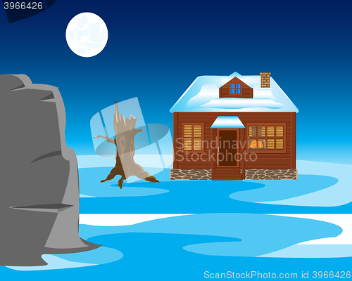 Image of Winter landscape with house