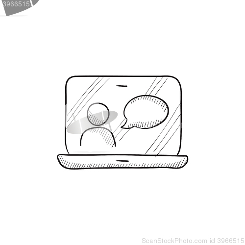 Image of Online education sketch icon.