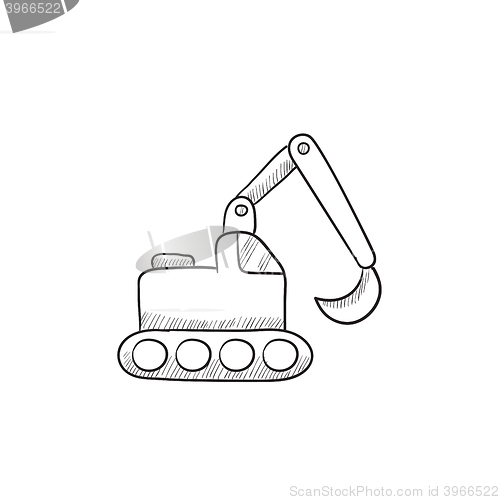 Image of Excavator sketch icon.