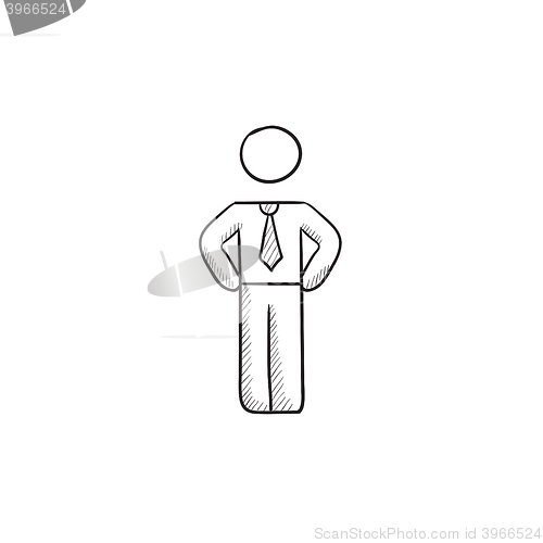 Image of Businessman standing sketch icon.