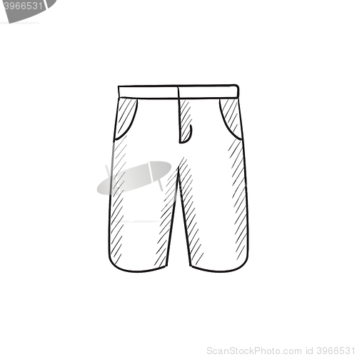 Image of Male shorts sketch icon.