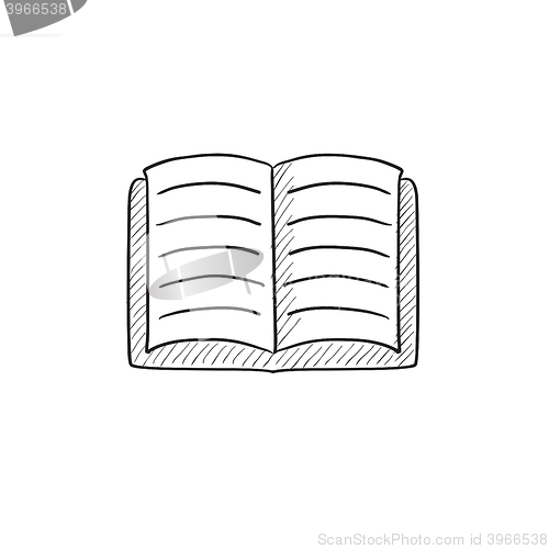 Image of Open book sketch icon.