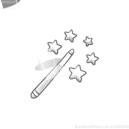 Image of Magic wand sketch icon.