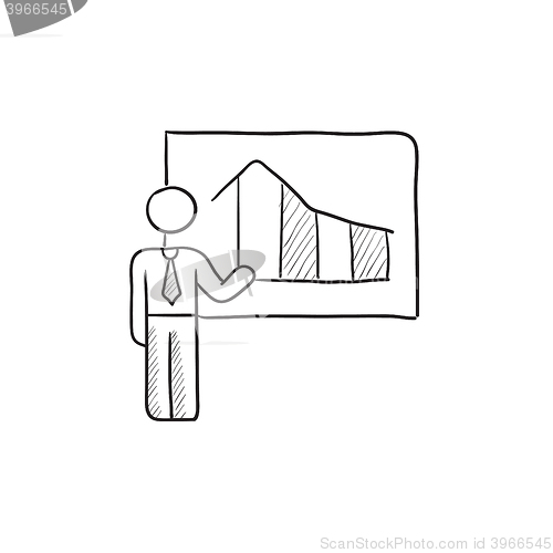 Image of Businessman with infographic sketch icon.