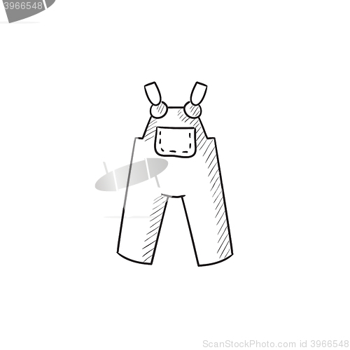 Image of Baby overalls sketch icon.