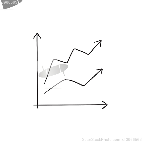 Image of Growth graph sketch icon.