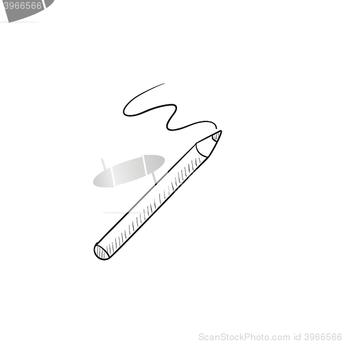 Image of Cosmetic pencil and stroke sketch icon.