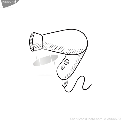 Image of Hair dryer sketch icon.