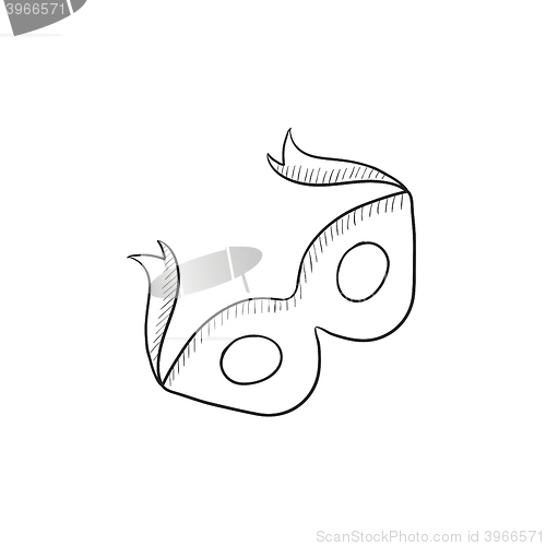 Image of Carnival mask  sketch icon. 