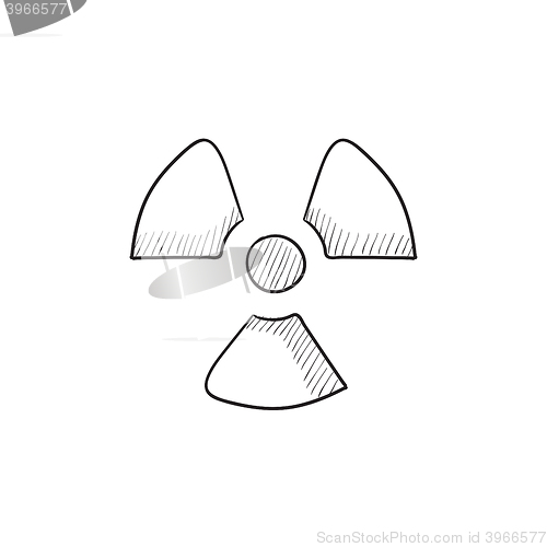 Image of Ionizing radiation sign sketch icon.