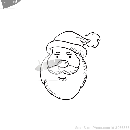 Image of Santa Claus face sketch icon.