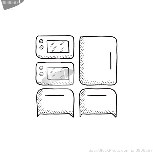 Image of Household appliances sketch icon.