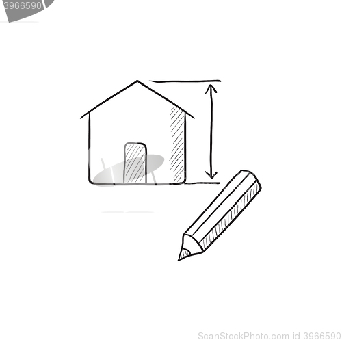 Image of House design sketch icon.