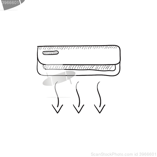 Image of Air conditioner sketch icon.