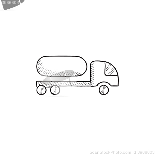 Image of Fuel truck sketch icon.