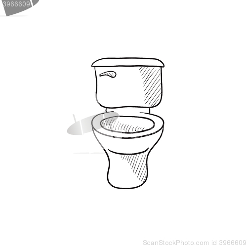 Image of Lavatory bowl sketch icon.