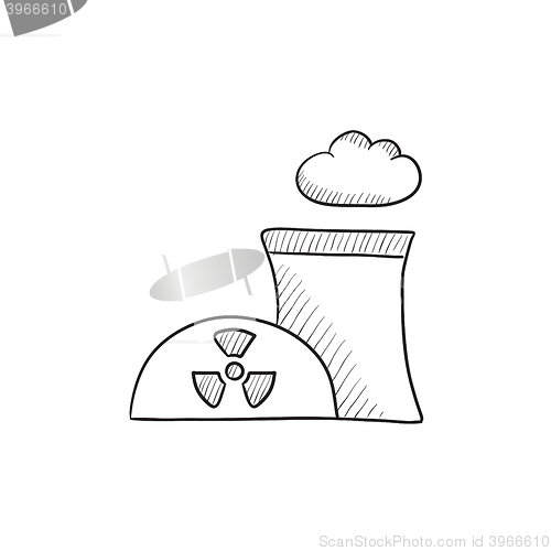 Image of Nuclear power plant sketch icon.
