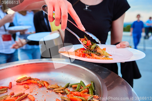 Image of put in a plate Grilled vegetables.