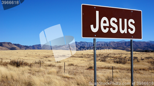 Image of Jesus brown road sign