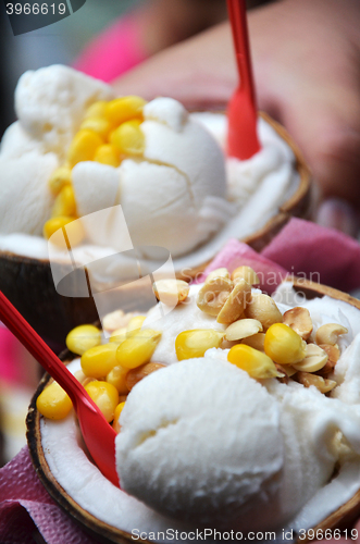 Image of Thai Coconut ice-cream with corn