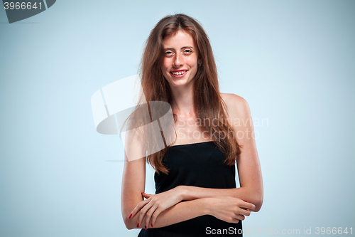 Image of The young woman\'s portrait with happy emotions