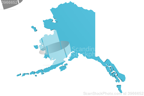 Image of Map of Alaska with white background