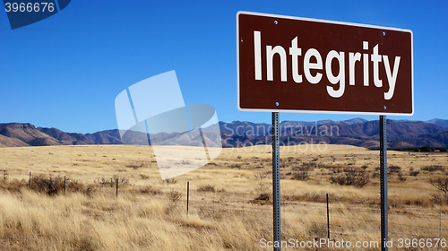 Image of Integrity brown road sign