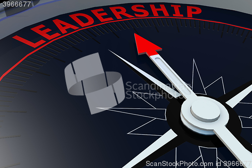 Image of Black compass with leadership word on it