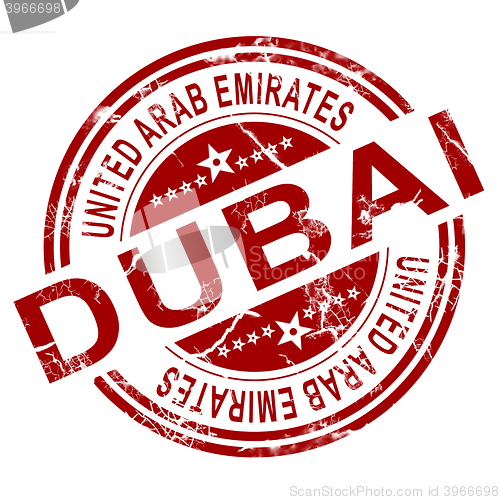 Image of Red Dubai stamp 