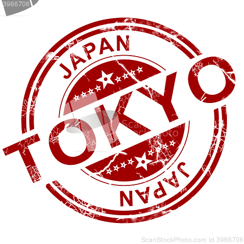 Image of Red Tokyo stamp 