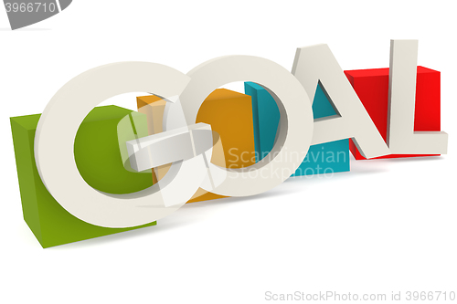 Image of Colorful cube with goal word