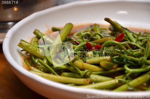 Image of Stir fried Water Mimosa with Chillis
